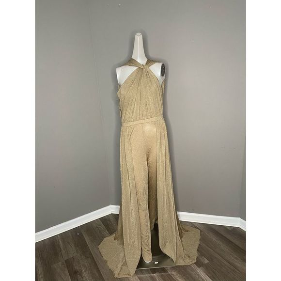 Halston Ira Twist-Neck Jumpsuit US 10 $795 - Picture 7 of 11